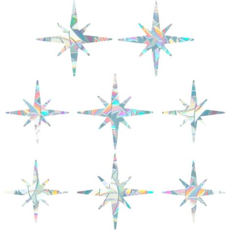 8 Pieces Rainbow Window Clings 3D Decorative Window Film Polygon Anti-Collision Window Stickers Static Cling Door Window Film