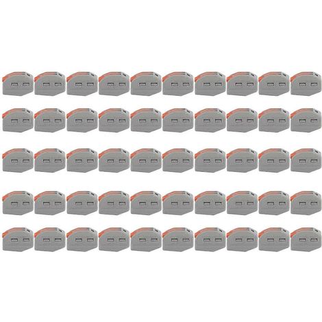 50-teiliges Set mit 2-Port-Hebelklemmen für Drahtverdrahtung (Orange) (1/4)