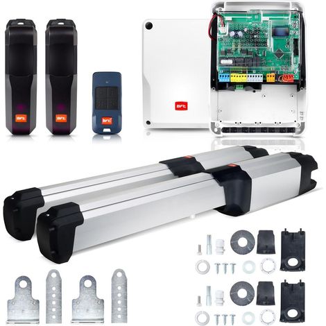 BFT – Kit de motorisation de portail battant 24V – Charge maximale 700 kg – Longueur de vantail jusqu'à 4 m – Détection d'obstacles par ampérométrie