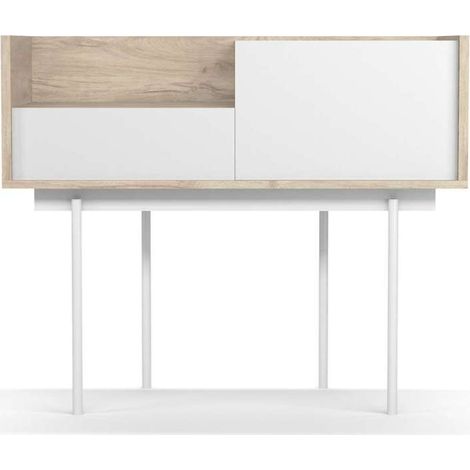 Recibidor modelo 671 acabado roble combinado con blanco, 84cm(alto) 98cm(ancho) 31cm(prof.) (1/4)