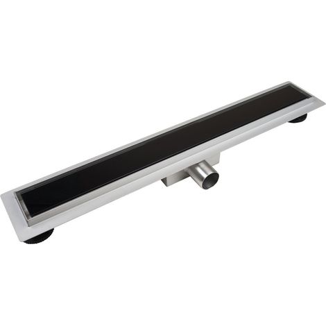 Caniveau De Douche Noir 1000Mm Verre Trempé (1/2)