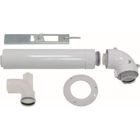 Vaillant – Raccord fumisterie concentrique 60/100 mm – Kit de raccordement de base 303920 – Polypropylène (PP) – DN 80 pour conduits de fumée - 39arbre (1/3)