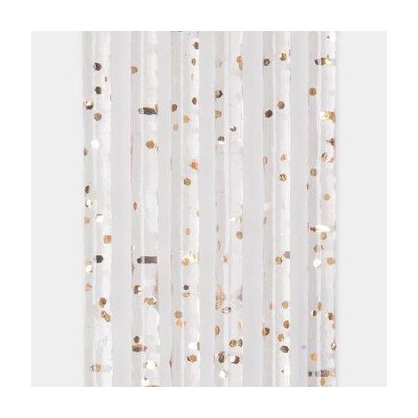 TENDINA PRONTA LUXOR 144 FILI PVC LISCIO ORO GLITTERATO CM 120 H.CM 240