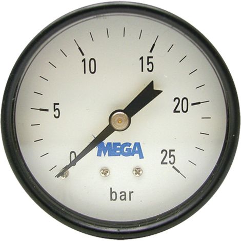 Manómetro de vacío fi 63 0 → + 16 bar 1/4" parte trasera de latón seco