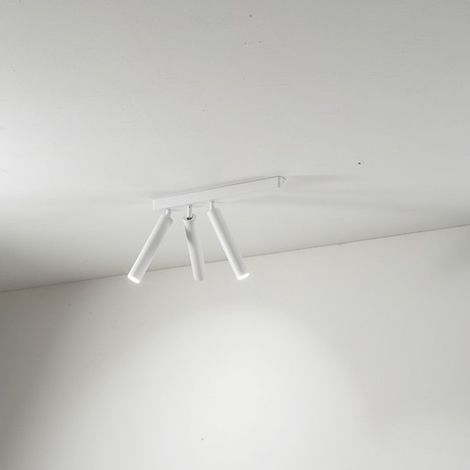 Applique LED cylindrique orientable 3 lumières BAMBU Blanc Perenz (1/4)
