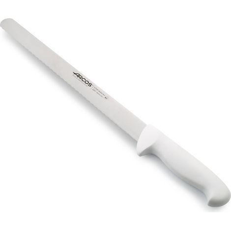 Coltello da pasticcere Arcos Colore - Prof. 293724 acciaio inox Nitrum e mango polipropilene ergonomico bianco e lama 30 cm, coperchio del display