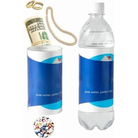 Conteneur d'argent sécurisé - Bouteille d'eau - ABS antidérapant - 20 cm - Stockage secret COFFRE FORT (1/4)
