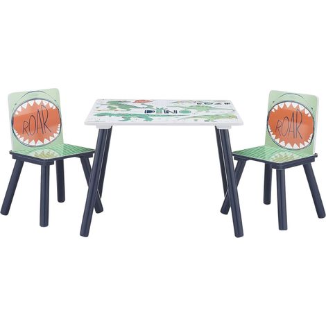 Tavolo con Sedie GINGER HOME DINOSAUR per Bambini, in Legno, per Disegnare, Giocare e Mangiare (1/5)