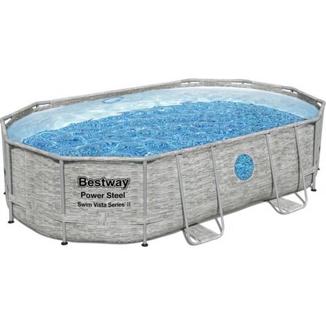 Piscina Ovale Fuori Terra Bestway POWER STEEL 488X305X107 Cm - Con Viat Oblo' (1/10)