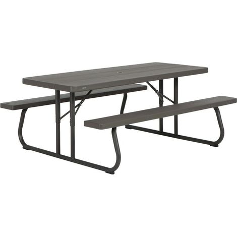 Tavolo Pieghevole Lifetime Legno Marrone Picnic Acciaio Plastica 183 x 74 x 145 cm (1/5)