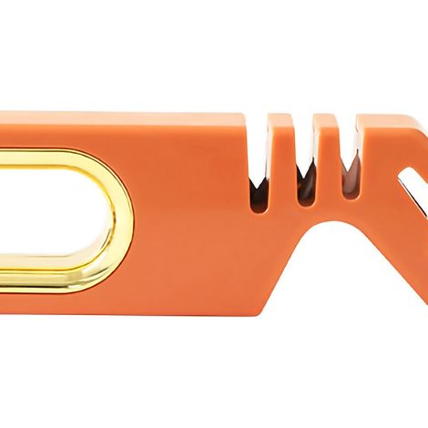 4-in-1-Messerschärfer, rutschfest und effizient, für Küchenmesser und Scheren, Orange (1/4)