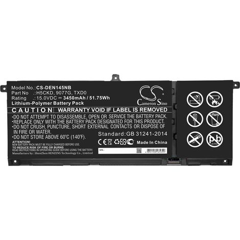 NX - Batterie ordinateur portable compatible Dell 15V 3450mAh - 9077GH5CKDTXD0