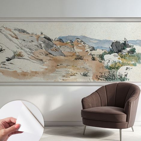 Papier peint autocollant adhésif avec motifs pour salon et chambre accessoire stylé pour votre intérieur Paysage rocheux 250x104 cm (1/5)