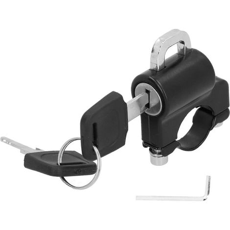 Sicherheitsschloss aus Metall für Motorradhelme, mit 2 Schlüsseln, kompatibel mit 23 mm (0,911 Zoll) Lenkern und universell.