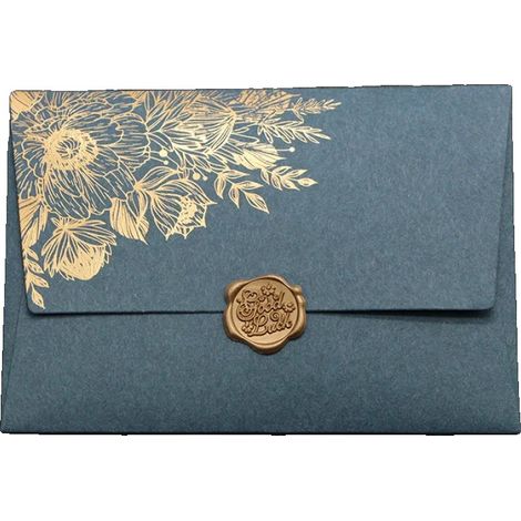 Busta, carta spessa, design elegante, blu vino (1/2)