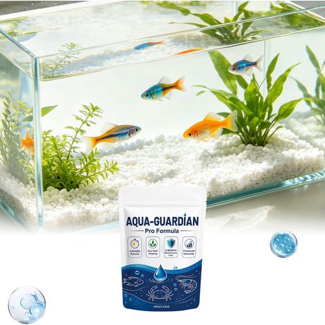 Poudre clarifiante pour l'eau, idéale pour l'entretien quotidien de votre aquarium. Formule douce, purifie l'eau et est indispensable pour tout aquariophile. – 100 g (1/5)