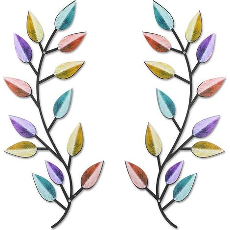 Metal tree leaf wall decoration, vine olive branch leaf wall art ornament, hanging wall sculpture art