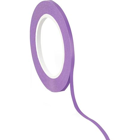 Fine Line Ruban Vinyle de Masquage de Précision pour Courbes et Lignes Nettes, Carrosserie et Aérographie, jusqu'à 150 °C, Violet, 3 mm x 55 m (1/5)