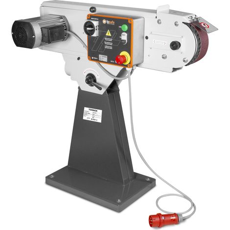 Ponceuse à bande pour métaux 75x2000 mm 29 m/s 3 kW 400V avec frein moteur électronique et arrêt d'urgence Torros BS75200400E (1/3)