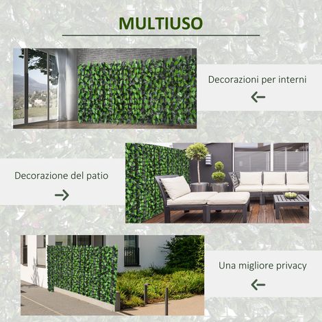 Haie artificielle 3x1 m en polyéthylène et textile pour balcon et jardin, tons vert clair et vert foncé (1/5)