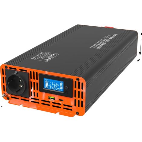 Onduleur à onde sinusoïdale pure, efficacité supérieure à 90 %, sortie double tension, PSW-12V 1500W (1/2)
