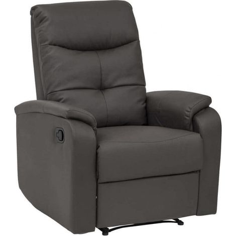 Poltrona Relax 76,5x89/159x100/83,5 h cm in Similpelle Grigio (1/3)