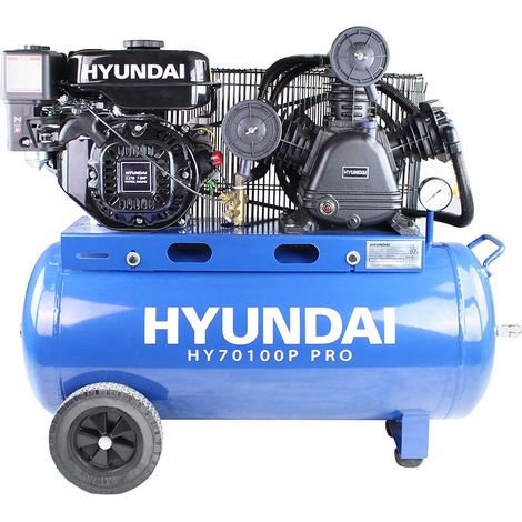 Hyundai 90 Litre Air Compressor, 10.7CFM/145psi, Petrol 7hp (1/5)