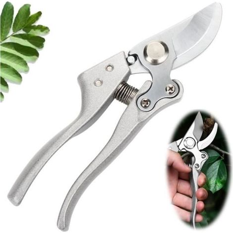 (Silver) Garden Pruner - High Quality - SK5 Alloy Steel - Ergonomic Handle - Safety Lock (1/4)