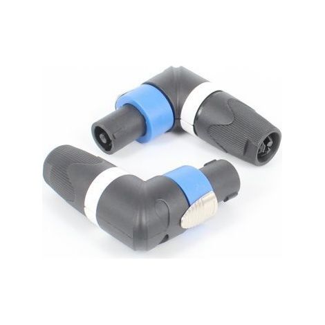 High-quality 4-pin male XLR adapter, 90° angled, for professional stage speakers. Impedance: ohm. (1/4)