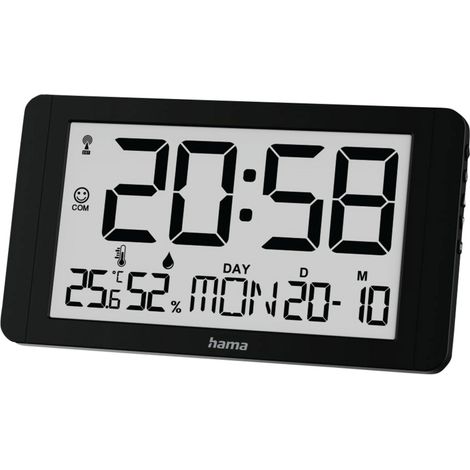 Hama Kuba Digitale Wanduhr mit Funksteuerung in Schwarz