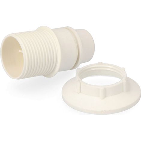 PORTALAMPARAS E-14  SEMIROSCADO + ARANDELA ENVASADO BLANCO (1/2)