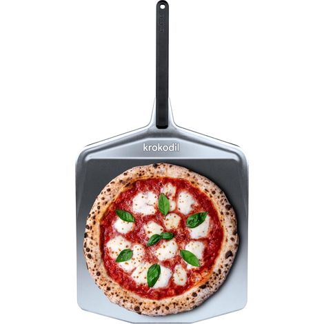 Pelle à pizza en acier inoxydable - Spatule à pizza - Surface en aluminium ultra-lisse et manche résistant à la chaleur - Longueur : 40 cm - Compatible avec les fours Koda 16 et Kaur 16 - Argent (1/5)