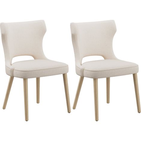 Smartue  Set di 2 Sedie da Pranzo – Sedie Imbottite con Schienale Alto Stile Club, per Sala da Pranzo, Cucina e Soggiorno, Beige