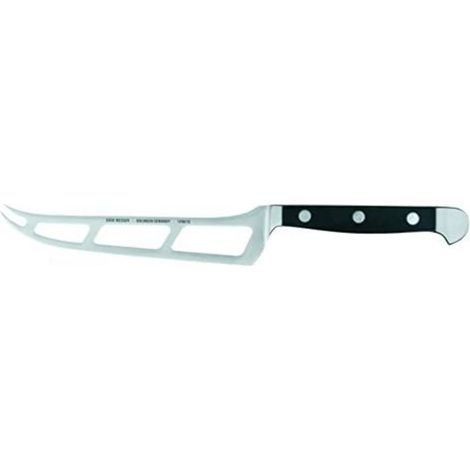 Güde 1290-15 Alpha Coltello da Formaggio per Formaggi Morbidi Lama 15 cm in Acciaio Cromo-Vanadio-Molibdeno con Doppio Collarino Manico POM Nero colore Nero (1/2)