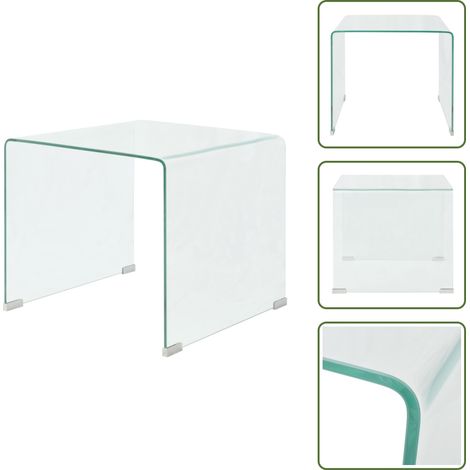 Table basse 49,5 x 50 x 45 cm Verre trempé Transparent - Table Basse Transparente - Table D'appoint Moderne - Meuble Salle Séjour - Table Bas Prix - Table Verre Trempé (1/5)