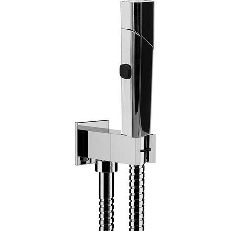 Kit doccetta in ottone shut-off e idroscopino quadrato cromo doppia funzione (1/3)