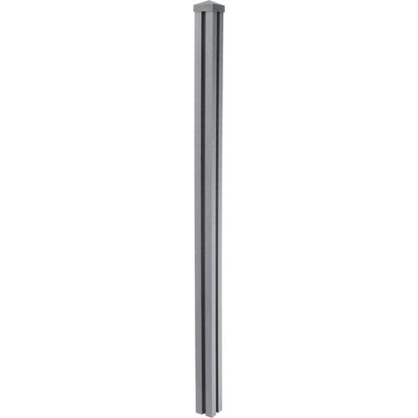 Poteau en WPC pour clôture Sarthe en WPC, pilier, système de connexion 1,88 - gris (1/5)