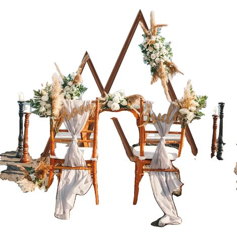 Arche de mariage, construction en bois durable, facile à assembler, Bois carbonisé, XXL (1/2)