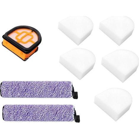 1 ensemble d'accessoires d'aspirateur, accessoires de brosse de sol Shark, adaptés aux accessoires d'aspirateur AW201 WD201 WD101 WD100 (2 brosse à rouleau + 1 filtres + 5 cotons filtrants ) (1/5)