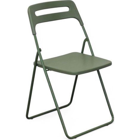 Sedia senza braccioli in resina impilabile con schienale aperto 40x43xH78 cm Elettra - Verde (1/4)