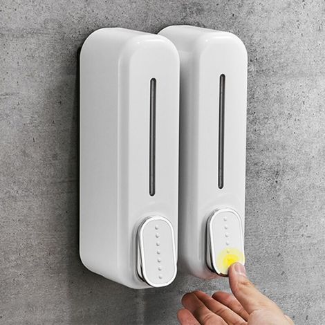 Dispensador de jabón manual de 300 ml, prensa ABS, dispensador de jabón de pared para casa, hotel, blanco... DEBUNS (1/5)
