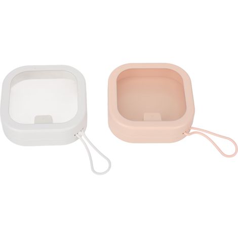 Boîte de Rangement Transparente pour Bijoux, Accessoires Cheveux et Coton-Tiges - Lot de 2 (1/5)