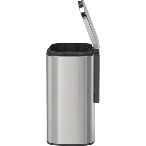 Wenko – Poubelle à pédale murale 5 litres – Montage sans perçage Turbo-Loc® – Inox brillant – Fermeture automatique – Compacte et élégante