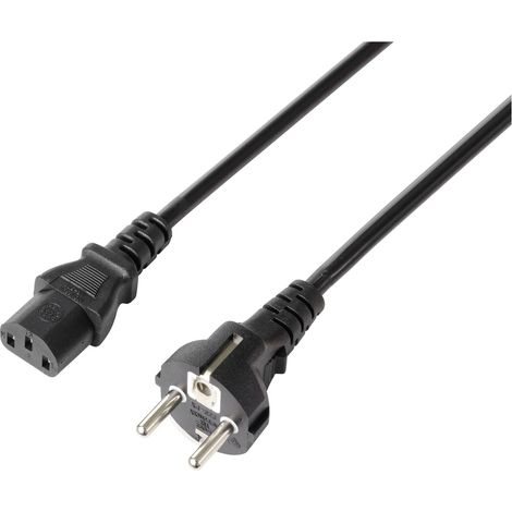 Sygonix SY-5243888 Kaltgeräte Anschlusskabel  Schwarz 3.00 m