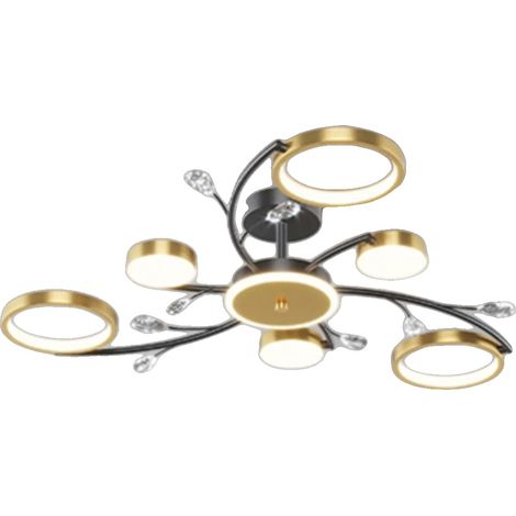 Lampadario da soffitto, design moderno, temperatura colore regolabile, 6 luci, controllabile tramite app con telecomando dimmerabile. (1/2)