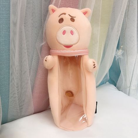 Trousse à crayons transparente en peluche, forme mignonne de dessin animé, grande capacité de rangement pour étudiants et enfants Type3 (1/5)