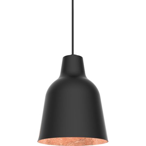 LUMICOM DONG Sospensione, 1X E27, max 42W, metallo, nero opaco/foglia rame, D.16cm