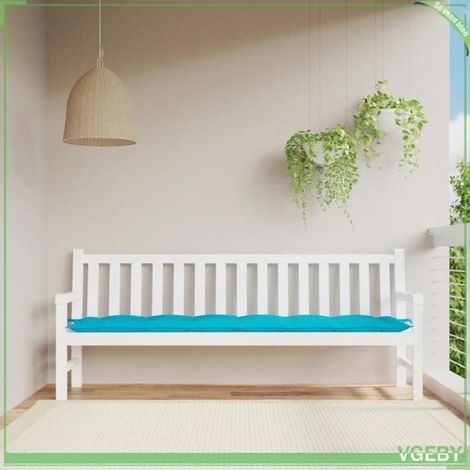 361658 Coussin de banc de jardin turquoise 200x50x7 cm tissu (1/5)