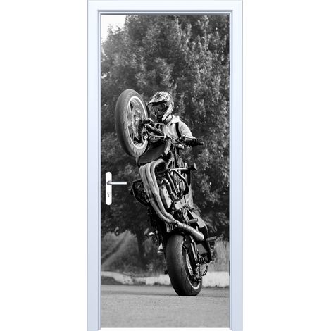Stofftüraufkleber Superbike-Stunttrick 765PD