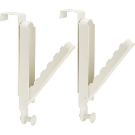 Lot de 2 Porte-Manteau pour Porte, Cintre Pliable Porte Crochet de Porte avec 6 Rainures et Rallonges Extensibles, Sans Perçage, pour Accrocher Vêtements, Serviettes, Chapeaux, Sacs (Blanc)